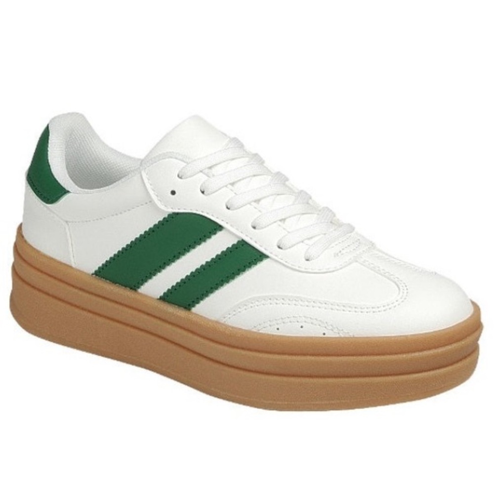 NWT White and Green Platform Sneakers